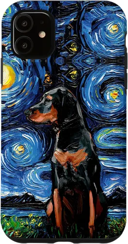Vista 8 de Black and Tan Coonhound Starry Night Art – Dog Lover Gift Case for iPhone 17