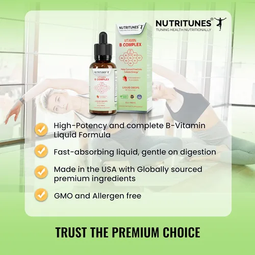 Vista 4 de Complejo Líquido de Vitamina B Fresa - 2 fl oz (2.0 fl oz) Features Liquid Drops, Strawberry Flavor, Methyl B12, Folate, and Easy-to-Use Formula