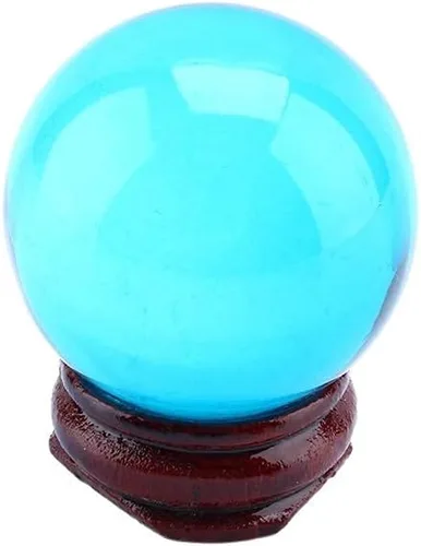 Vista 9 de Yosoo Health Gear Bola de cristal azul real, bola de cristal con base de soporte, esfera curativa de cristal de cuarzo azul real raro asiático