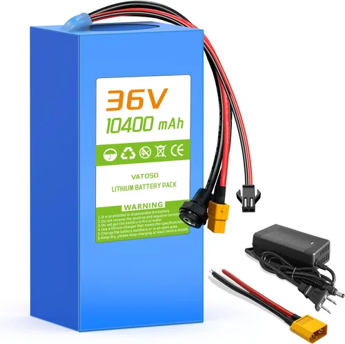 Vista 10 de Batería de litio de 36 V 7800 mAh, BMS de 30 A integrado, conector XT60 SM para proyectos de bricolaje Jetson Bolt Pro y 100W-600W, con cargador