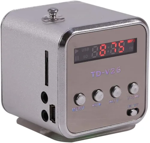 Vista 5 de Mini altavoz reproductor de música portátil ligero radio FM estéreo PC tarjeta de soporte de moda y disco U Plug Play Soporte FAT16 / FAT32 sistema