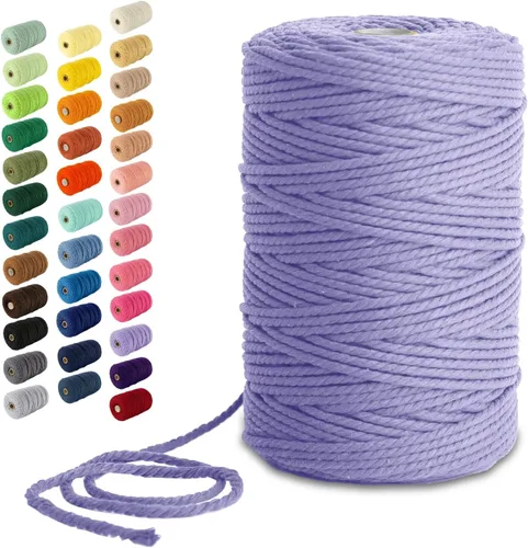 Vista 119 de Nook Theory Hilo de macramé de 3mm 109 yardas - Cuerda de macramé suave de 4mm, 5mm perfecta para nudos - Suministros de macramé para colgadores