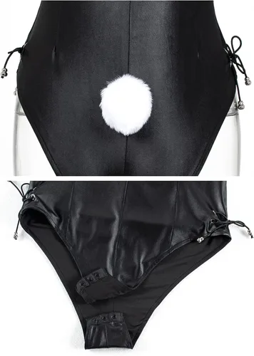 Vista 6 de Conjunto de traje de disfraz de conejito para mujer una sola pieza con accesorios
