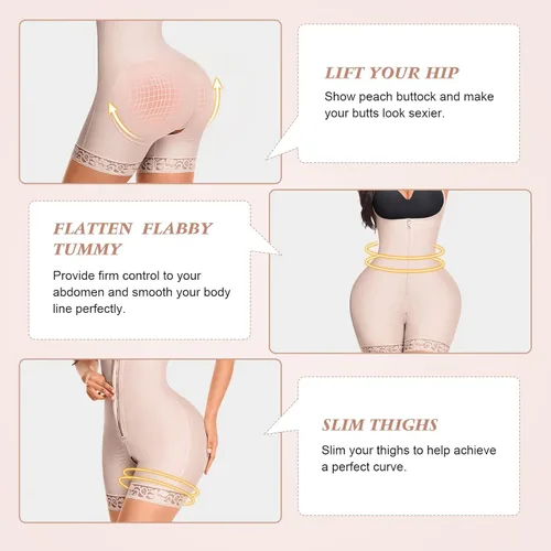 Vista 2 de FeelinGirl Faja moldeadora para mujer control de abdomen talla grande para levantamiento de glúteos y faja adelgazante de muslos