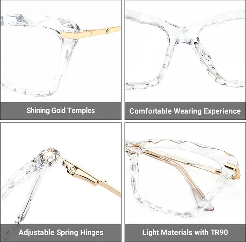 Vista 2 de Zeelool Juliet VFP0270 - Lentes de bloqueo de luz azul ojo de gato de cristal para mujer