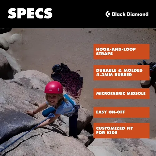 Vista 12 de BLACK DIAMOND Zapatos de escalada para niños Momentum Parte superior de punto Suela de goma duradera de 4.3mm Cierre de velcro para gimnasio