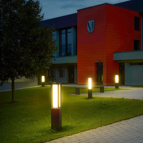 Vista 7 de Luz de camino del paisaje, aluminio 8W 800LM iluminación LED de lujo, 32 pulgadas moderna iluminación al aire libre bolardo para césped, patio
