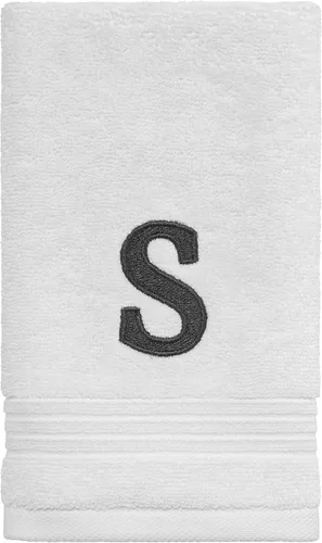 Vista 19 de Avanti Linens - Toalla de dedos, algodón suave y absorbente, decoración de baño bordada (colección de monogramas, inicial G)