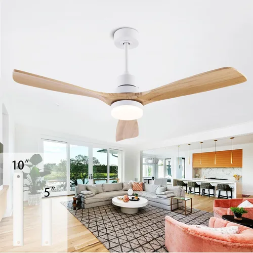 Vista 14 de Ventiladores de techo de 42" [con control remoto de iluminación], ventilador de techo moderno de madera para interior y exterior