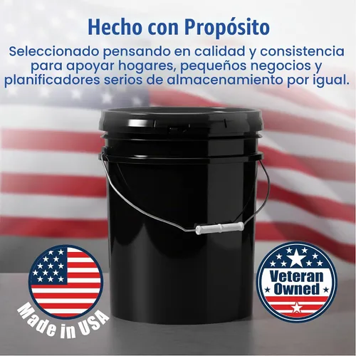 Vista 7 de ePackageSupply Cubo de 5 Galones con Tapa Hermética Fabricado en EE. UU. Grado Alimenticio Plástico Premium HPDE Resistente Cubo Multiusos