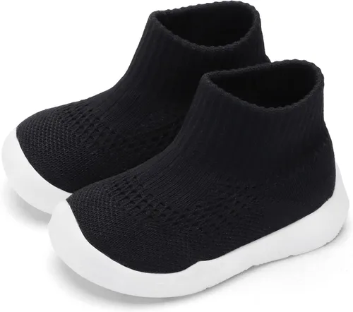 Vista 5 de Engtoy Baby Sock Shoes Baby Walking Shoes Infant Non-Slip Breathable Slippers with Soft Rubber Sole Baby Boys Girls Slip On Sneakers