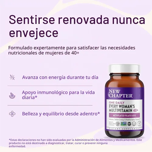 Vista 2 de Comprimidos multivitamínicos para mujeres de 40 años en adelante New Chapter, una al día, ANC-204, 1, 1