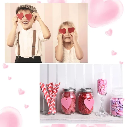 Vista 6 de 60 hojas de papel grueso de cartulina para el día de San Valentín, tamaño A4 de 70 libras, color rojo, rosa y blanco, tamaño mediano, perfecto