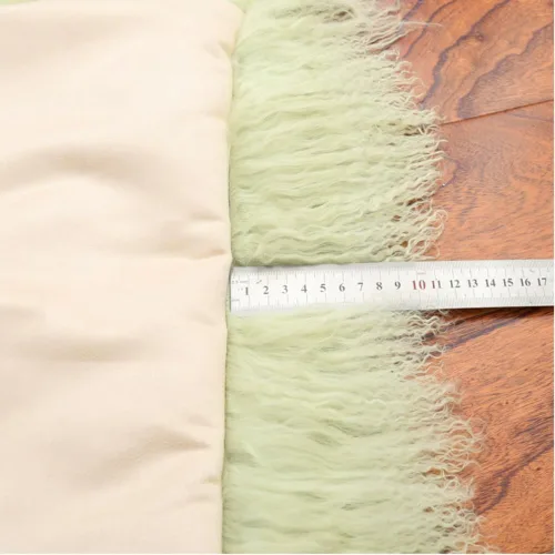 Vista 3 de Cojín de cojín de piel de oveja mongol de lujo, para asiento, natural, rizado, piel de oveja, decoración de sofá, coche, dormitorio, funda de Verde