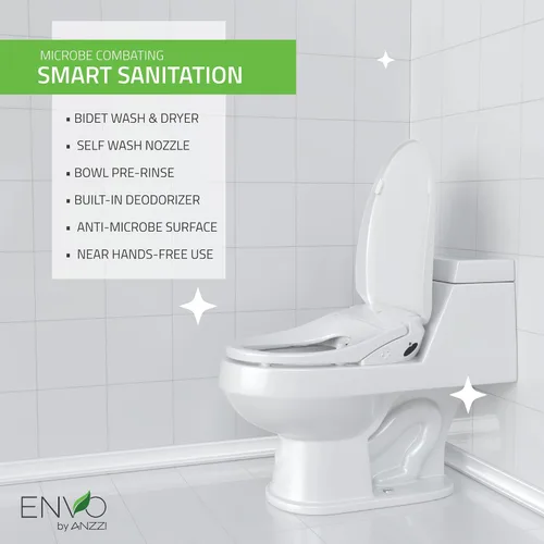 Vista 4 de ANZZI Asiento eléctrico elegante del bidé para los retretes alargados Blanco