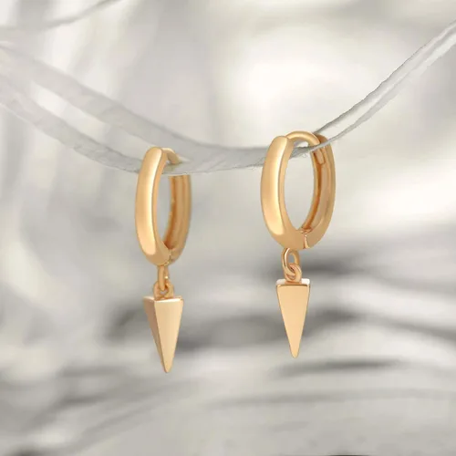 Vista 5 de VACRONA - Aretes tipo arracadas para mujer, chapados en oro de 14 quilates, diseño de aro de arracada