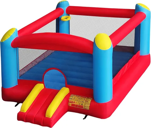 Vista 15 de Funormous Baby Shark - Casa de rebote con tobogán húmedo o seco, tobogán acuático inflable Pink Fong, diversión de tobogán acuático curvo