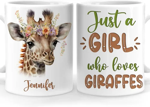 Vista 12 de Hyturtle Regalos Personalizados Amante de Osos - Taza de Café de Cerámica Just A Girl Who Loves Bears con Nombre Personalizado 11oz - Idea de Regalo