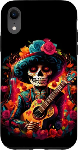 Vista 24 de iPhone 16 Sugar Skull Day of the DEAD Dia de Los Muertos Mariachi Case