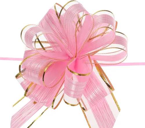 Vista 18 de MECCANIXITY 20 lazos grandes de organza de 7 pulgadas para envolver regalos, cintas de organza color negro para cestas de boda, regalos de fiesta