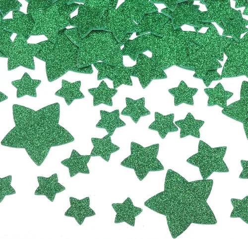 Vista 8 de MECCANIXITY 76 calcomanías de espuma con purpurina, 3 tamaños, autoadhesivas, con forma de estrella, para suministros de manualidades, bricolaje