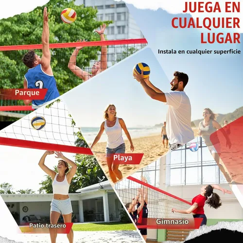 Vista 7 de ZEALFEEL Volleyball Net,12/20ft Portable Height-Adjustable Set for Backyard