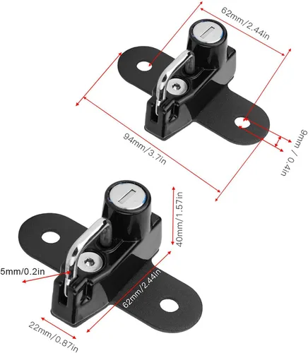 Vista 4 de Fydun Motocicleta Casco Lock Mount Hook Aleación de aluminio Kit de modificación de motocicleta para Suzuki V Strom 250 2017 (negro)