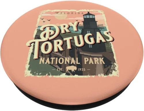 Vista 2 de Dry Tortugas National Park Vintage Travel Poster Style PopSockets Swappable PopGrip