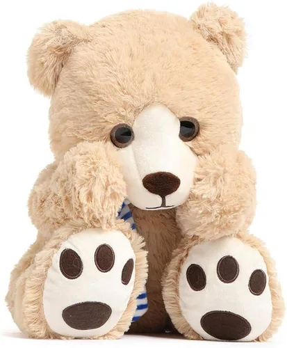 Vista 3 de Tezituor Oso de peluche de 24 pulgadas, gran oso de peluche con bufanda, bonito oso de peluche marrón para novias y niños