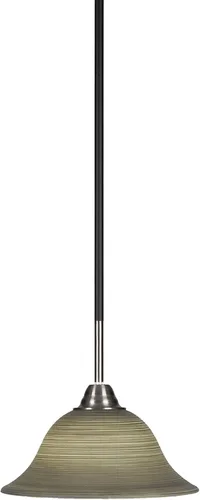 Vista 18 de Toltec Lighting Paramount - Mini colgante de 1 luz en acabado negro mate con cristal de arte perla de 7 pulgadas y estilo negro