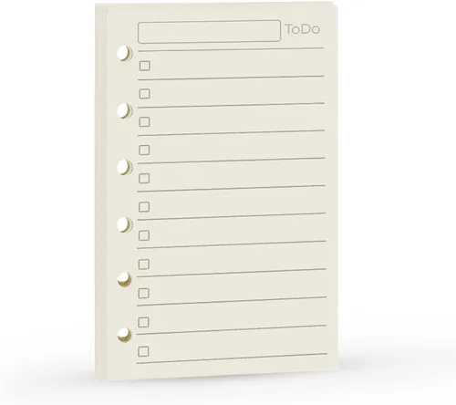 Vista 15 de Recambio para planificador de carpeta de 6 agujeros con 4 diseños básicos, repuesto para cuaderno A7, 100gsm, puntos, cuadrícula, línea, papel en 80