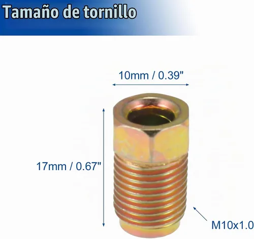 Vista 3 de X AUTOHAUX 20 accesorios de tuerca de línea de freno M10x1.0 roscas