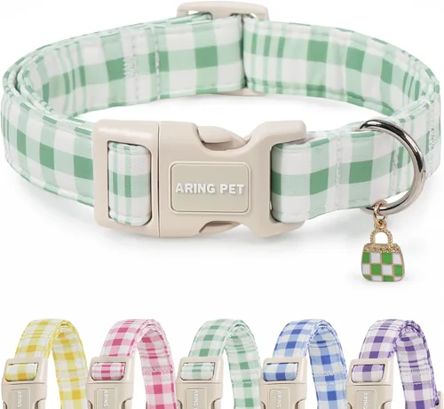 Vista 60 de Aring Pet Collar de algodón, ligero y ajustable, con hebilla de liberación rápida, para perros pequeños, medianos y grandes, otoño, hoja de arce