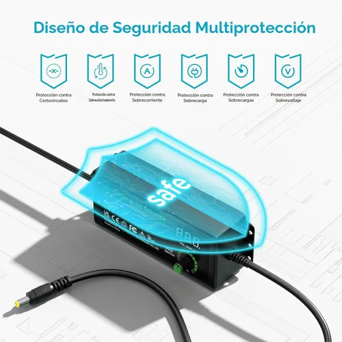 Vista 5 de Powseed Universal Power Supply Variable 3V~24V 3A 72W Multi Voltage Adapter