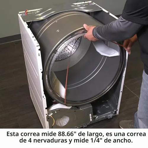 Vista 4 de WE03X29897 WE12M22 WE12M33 WE12X21574 para correa de transmisión GE para secadora compatible con Whirlpool, Hotpoint, Kenmore para GTD33EASK0WW