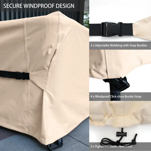 Vista 4 de Fundas para Juego de Muebles de Patio Impermeables Funda para Juegos de Conversación de Patio Funda para Sofá Seccional de Exterior Fundas