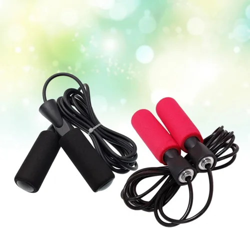 Vista 3 de ABOOFAN 2PCS Ball Bearing Jump Rope for Fitness Speed Skipping Thickened PVC Cord Ergonomic Non-slip Handles Scuff-resistant Rope for Women Men