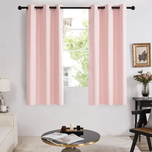 Vista 286 de Deconovo Cortinas opacas 100% con forro negro, cortinas con ojales aisladas térmicamente que reducen el ruido, doble capa para oscurecer