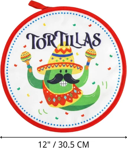 Vista 2 de Coloch Paquete de 3 bolsas calentadoras de tortillas, soporte aislante de 12 pulgadas para calentar tacos, mantiene el calor para tortillas