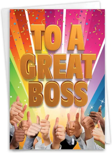 Vista 12 de NobleWorks - Tarjeta de felicitación del día del jefe con sobre - Apreciación del jefe, tarjeta de gratitud para gerente, trabajo - Feliz día