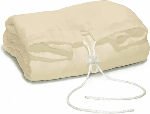 Vista 2 de Juego de sábanas Queen color crema - Microfibra - Sin látex - Hipoalergénico - Sábana ajustable