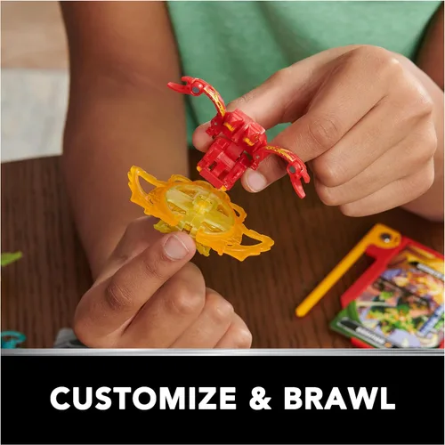 Vista 8 de Bakugan Set de entrenamiento con Bruiser, temática de clan mamífero, figura de acción personalizable, tarjetas intercambiables y juego de juego