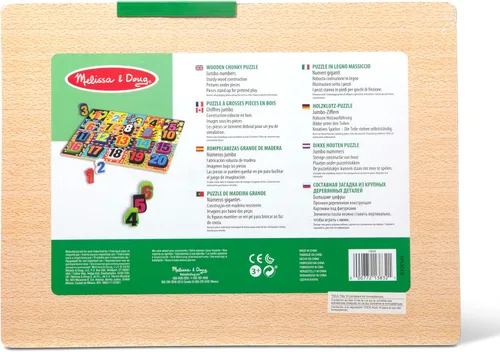 Vista 9 de Melissa & Doug – Rompecabezas de madera de piezas grandes de números jumbo (20 piezas)