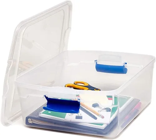 Vista 9 de HOMZ Caja de almacenamiento transparente de 15.5 cuartos de galón (paquete de 4)