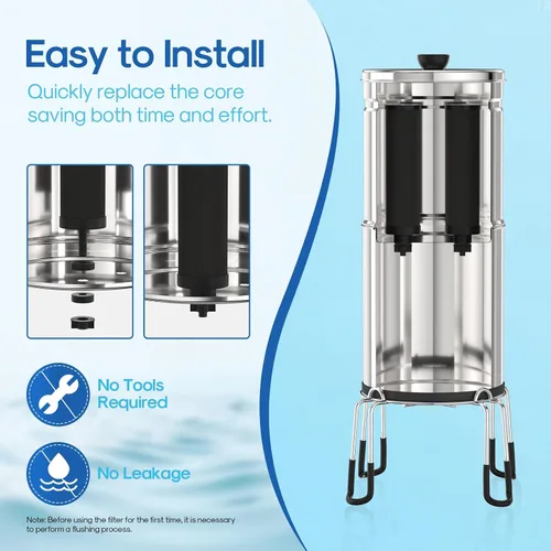 Vista 7 de ICEPURE Filtro de agua de repuesto para elementos de purificación Berkey® BB9-2 Negro, sistema de filtro de agua alimentado por gravedad Berkey®