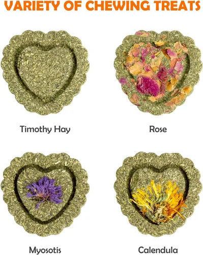 Vista 2 de Sofier Timothy Heno Treats - Juguetes para conejo, conejillo de indias, masticables naturales para dientes hechos a mano para conejos, masticables