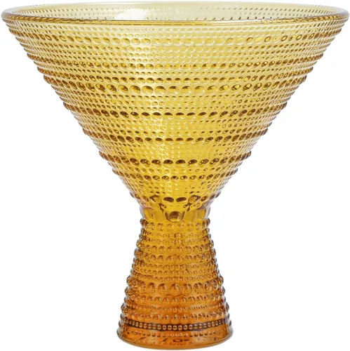 Vista 17 de Fortessa Jupiter - Vaso de vidrio con cuentas y diseño de clavos, 10 onzas, doble estilo antiguo (juego de 6), ámbar