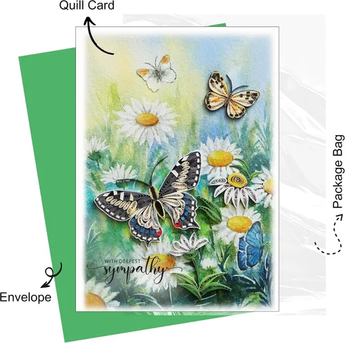 Vista 6 de Daisy Garden - Tarjeta de condolencias con la más profunda condolencia, tarjeta de felicitación por pérdida de madre, padre, mascota, tarjeta