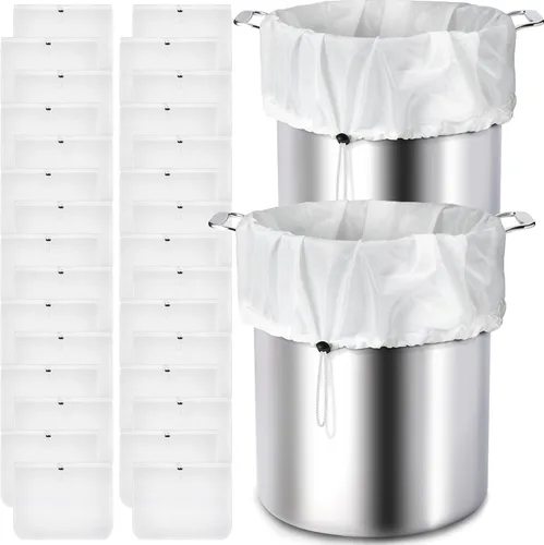 Vista 9 de Chumia Paquete de 5 Bolsas de Infusión Reutilizables Extra Grandes de 26 x 22 Pulgadas Filtros de Malla Fina para Cerveza Fría Bolsas de Colado