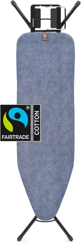 Vista 18 de Brabantia Tabla de planchar cómoda con soporte para plancha de vapor sólido Mediano (talla B) Funda negra de mezclilla de comercio justo Denim
